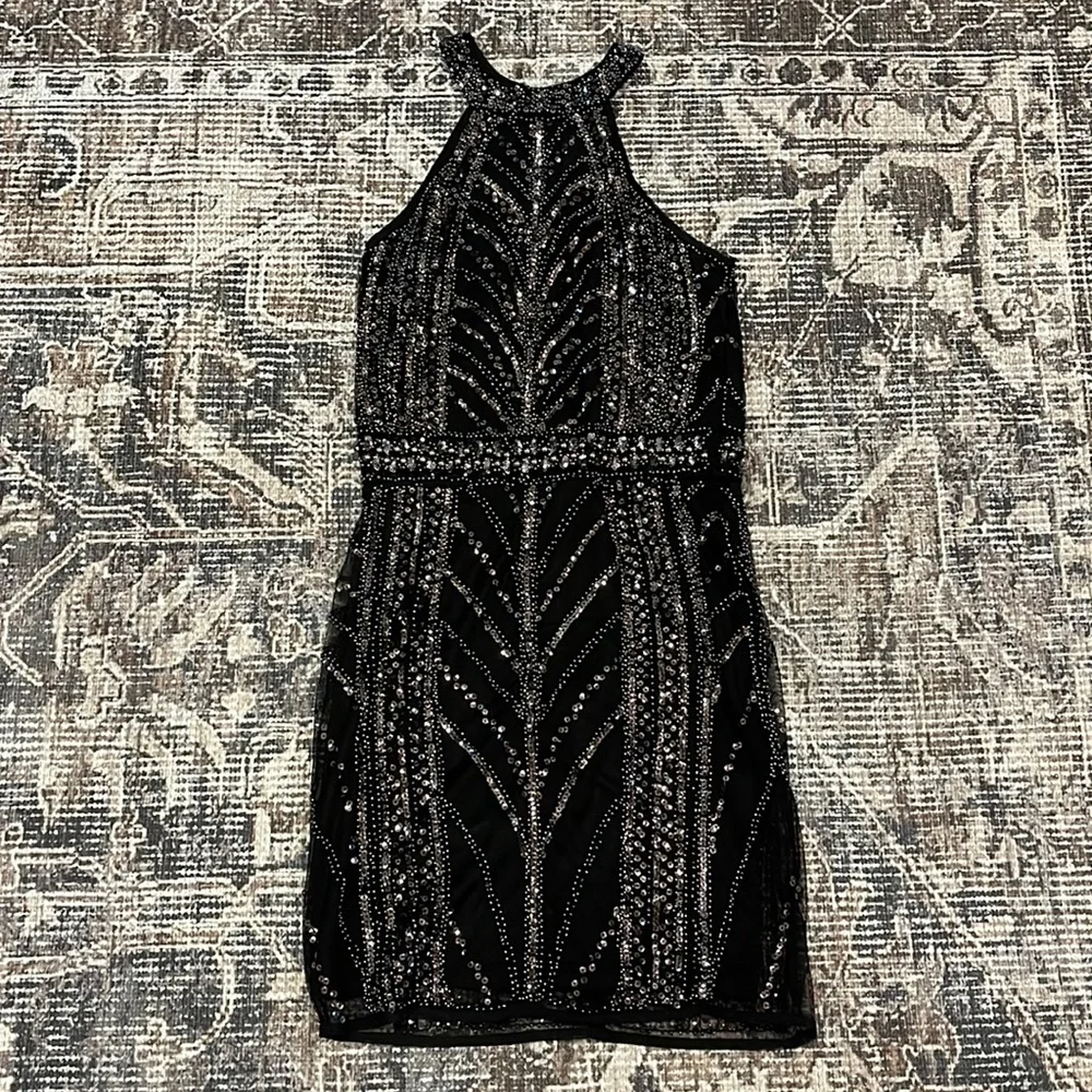 Sequin Black Dress - Picture 1 of 8
